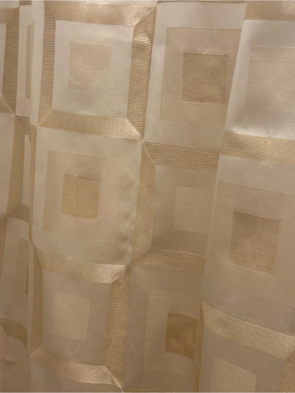 Croscill Home Metro Metal Gold Shower Curtain Geometric Shiny Squares Fabric